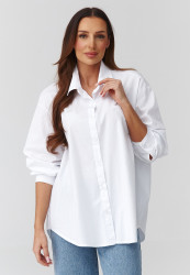 marskiniai moteriska o luźnym kroju balta C46