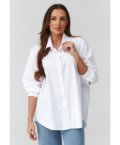 marskiniai moteriska o luźnym kroju balta C46