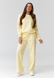 komplektas moteriskas bliuzonas ir kelnes su szeroką nogawką geltonas C42