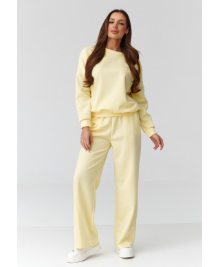 komplektas moteriskas bliuzonas ir kelnes su szeroką nogawką geltonas C42