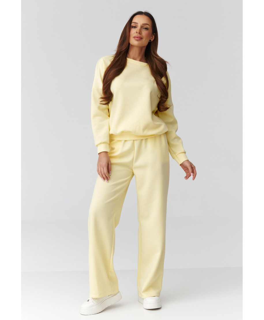komplektas moteriskas bliuzonas ir kelnes su szeroką nogawką geltonas C42