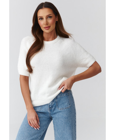 Megztinis moterims su rankovėmis iki alkūnių ekru C45