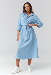 suknele midi su risimu per liemeni melyna C47