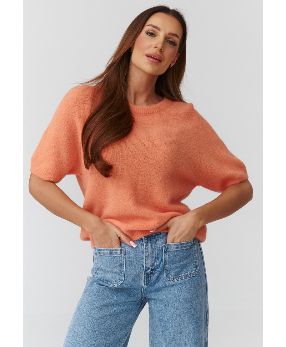 Džemperis sievietēm ar elkoņu garuma piedurknēm koraļļu C45