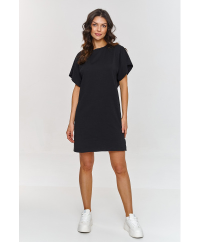 suknele BASIC su krótkim rękawem juoda M875