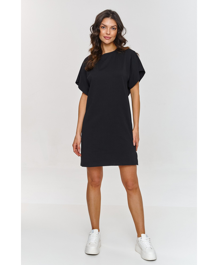 suknele BASIC su krótkim rękawem juoda M875
