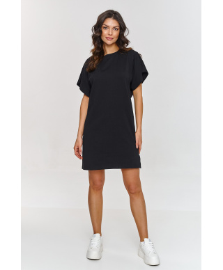 suknele BASIC su krótkim rękawem juoda M875