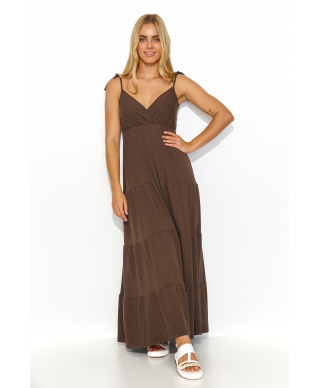 ilga suknele su klostemis sokoladine M821