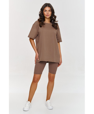 Medvilninis komplektas su dviratininko šortais mokka A7