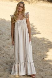 suknele ilga su klostemis sviesus beż M817