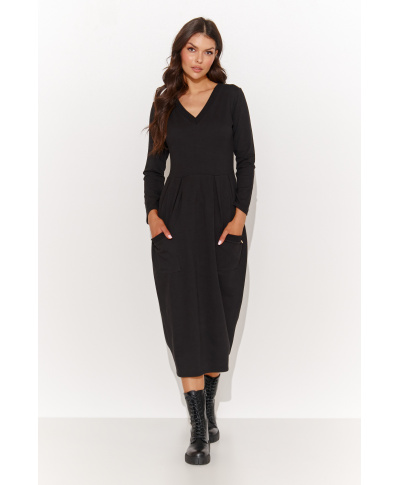 kasdienine suknele megztas dresowej juoda NU454