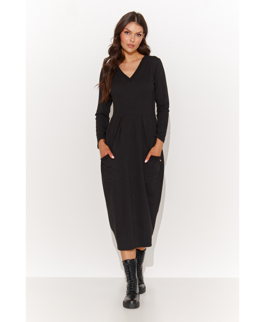 kasdienine suknele megztas dresowej juoda NU454