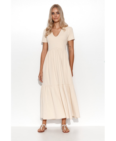 suknele maxi su iskirpte  serek piaskowa M549