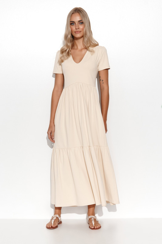 suknele maxi su iskirpte  serek piaskowa M549