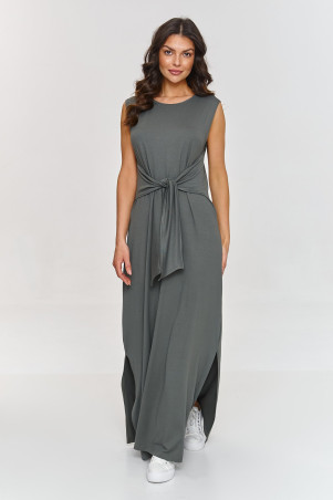 suknele maxi su risimu per liemeni chaki M873