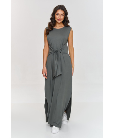 suknele maxi su risimu per liemeni chaki M873