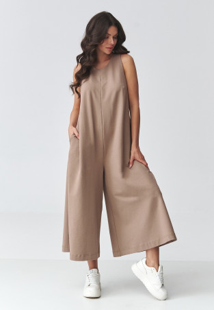 Stylowy kombinezonas moteriskas su szerokimi nogawkami moka M919