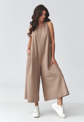 Stylowy kombinezonas moteriskas su szerokimi nogawkami moka M919