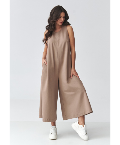 Stylowy kombinezonas moteriskas su szerokimi nogawkami moka M919