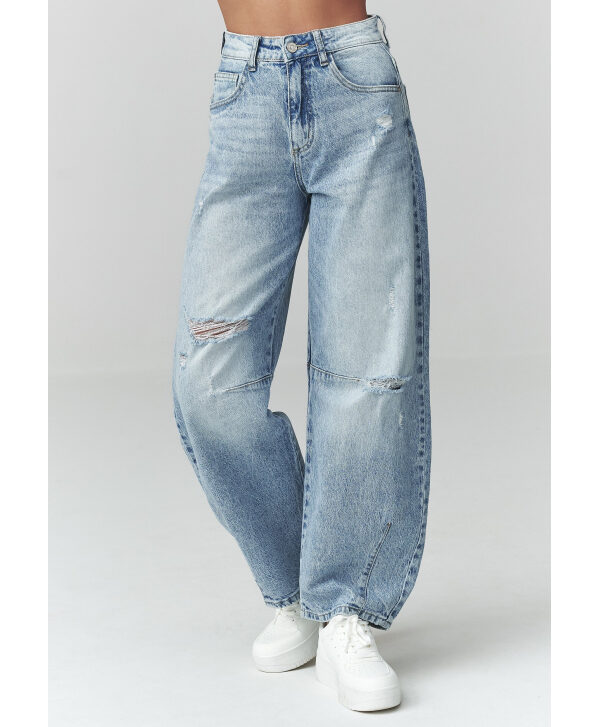 Moteriški džinsai su nusidėvėjimais denim C50