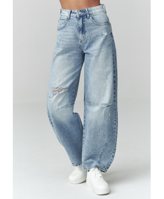 Džinsai moterims su įplėšimais denim C50