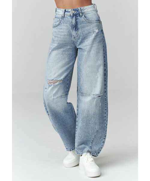 Moteriški džinsai su nusidėvėjimais denim C50