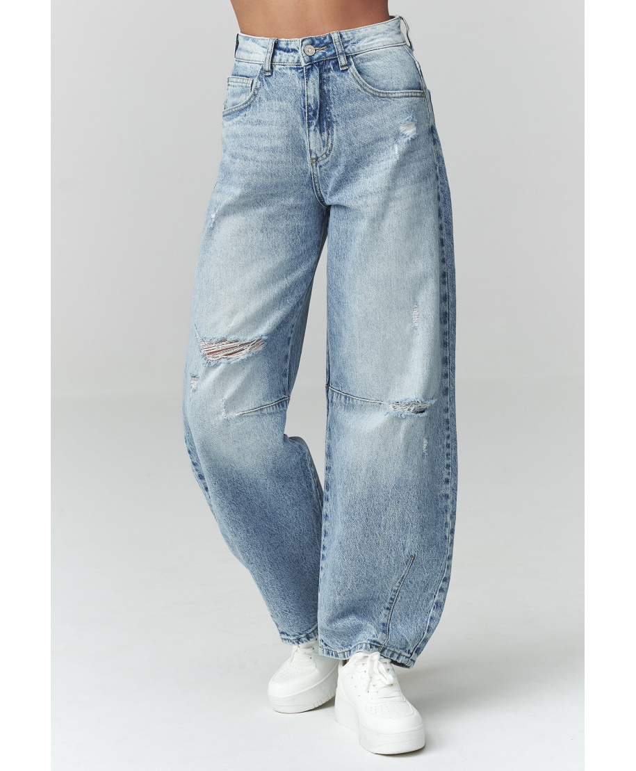 Džinsai moterims su įplėšimais denim C50