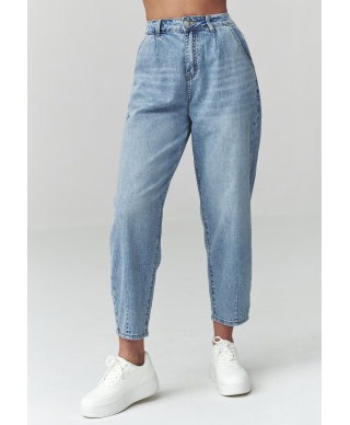 Džinsi mom fit ar augstu jostasvietu denim C52