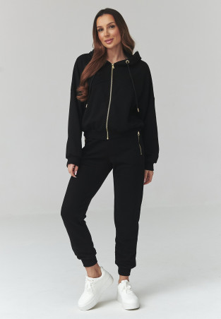 komplektas moteriskas dresowy su gobtuvu juodas A14