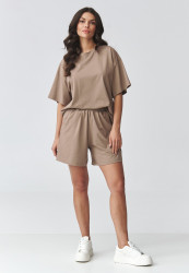 komplektas moteriskas su luźną bluzką ir szortami moka M935