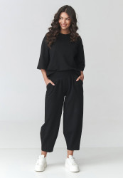 komplektas dresowy moteriskas kelnes ballon juodas M916