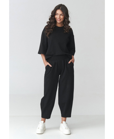 Komplekts sieviešu sporta ar "balloon" biksēm melns M916