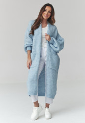 ilgas megztinis moteriskas kardiganas su kisenemis zydras S172