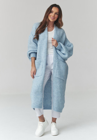 ilgas megztinis moteriskas kardiganas su kisenemis zydras S172