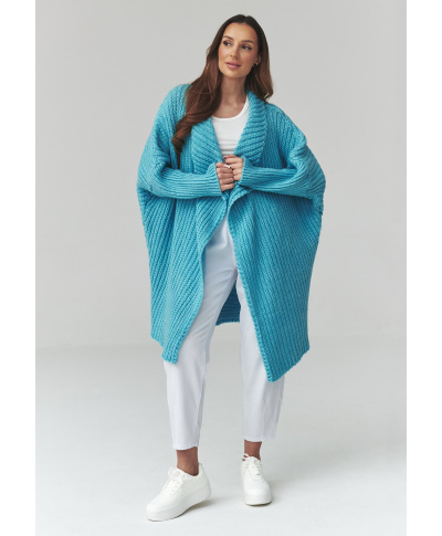 Moteriškas atviras kardiganas žydras S173