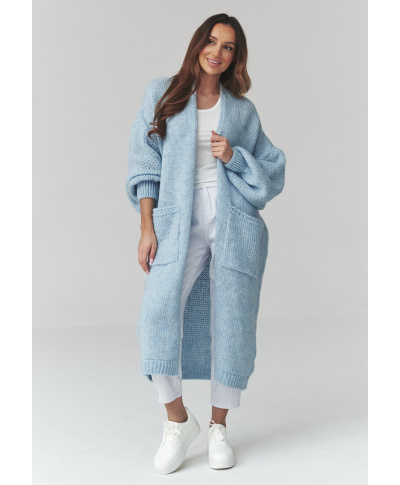 ilgas megztinis moteriskas kardiganas su kisenemis zydras S172