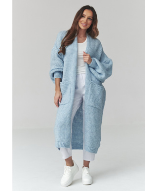 ilgas megztinis moteriskas kardiganas su kisenemis zydras S172