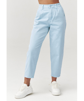 Jeansy mom fit su wysokim stanem błękitne C31