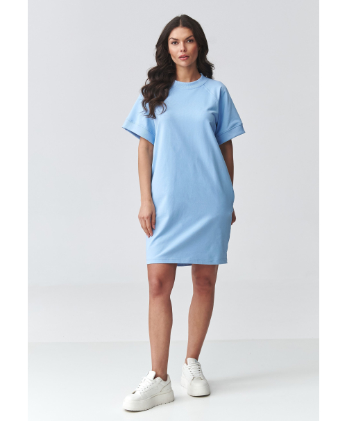 Sieviešu oversize sporta kleita ar īsām piedurknēm, zila M920