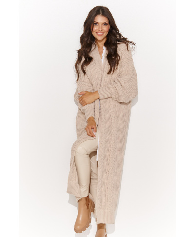 Sieviešu atvērts garš džemperis nude S175