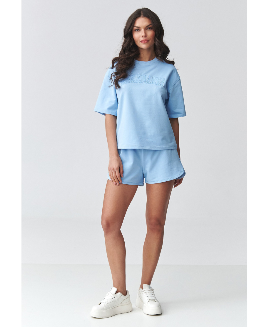 Komplet damski z szortami błękitny M918