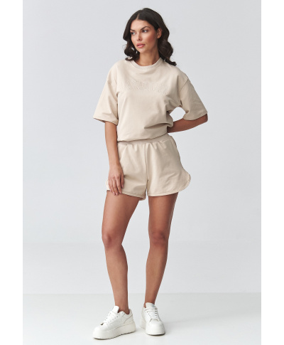 Komplet damski z szortami jasny beż M918