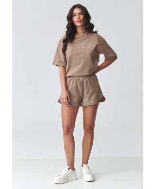 Komplet damski z szortami mokka M918