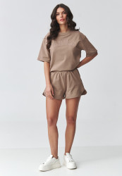 Komplet damski z szortami mokka M918
