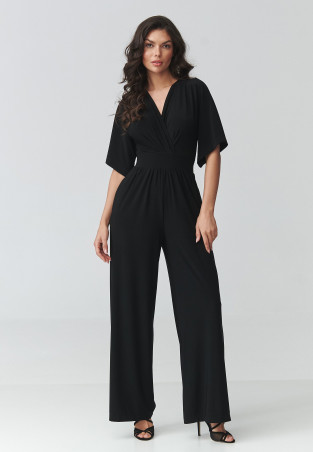 Kombinezon damski o nowoczesnym kroju czarny M939