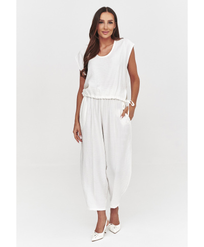 Stylowy komplet damski casual ecru C53