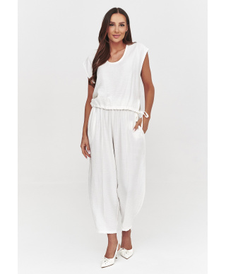 Stylowy komplet damski casual ecru C53