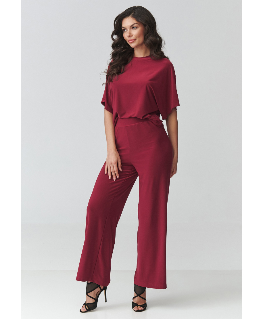 Stylowy komplet damski bordowy M940