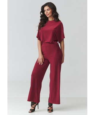 Stylowy komplet damski bordowy M940