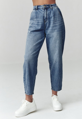 Jeansy mom fit z wysokim stanem blue jeans C52
